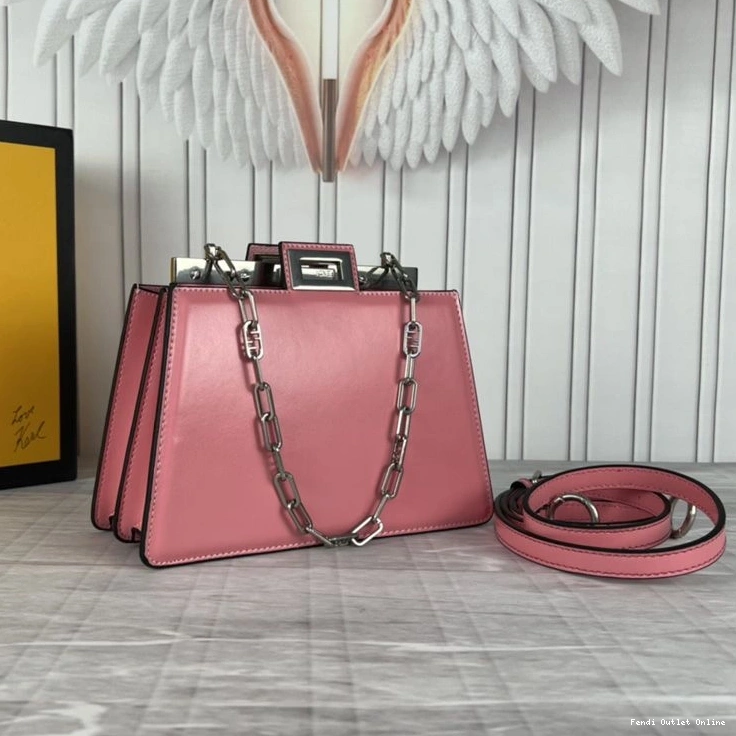 Affordable Cut Bag Fendi Leather Calf White Peekaboo In Mini 0724